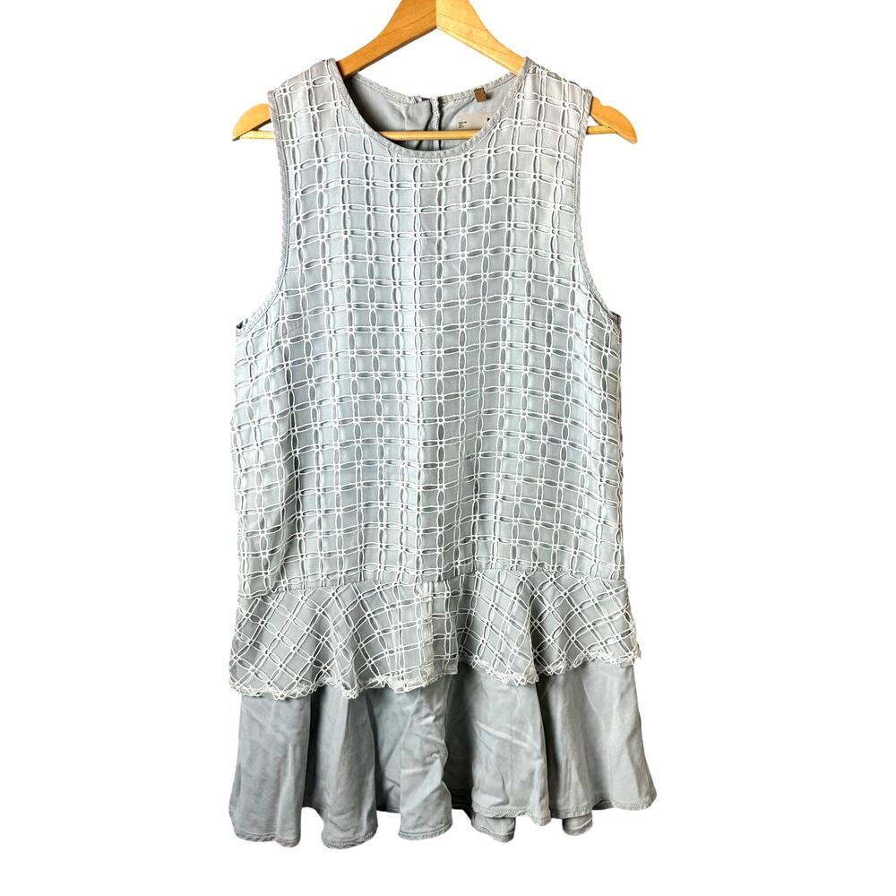 Topshop Lace Ruffle Dress Womens Open Overlay Midi Sleeveless Lagenlook Boho